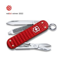 Schweizer Taschenmesser Klein 7 Funktionen Classic SD Precious Alox, Iconic Red