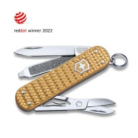 Schweizer Taschenmesser Klein 7 Funktionen Classic SD Precious Alox, Brass Gold