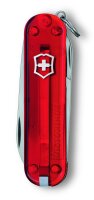 Schweizer Taschenmesser Klein 7 Funktionen Classic SD, 58 mm, rot transparent