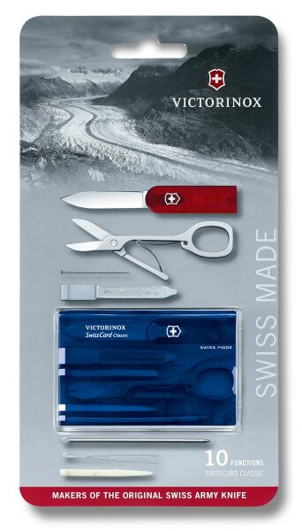 Swiss Card Classic, blau transparent, Blister