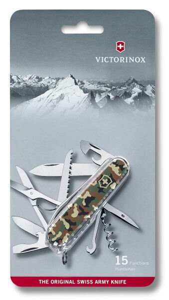 Taschenmesser mit 15 Funktionen Huntsman, 91 mm, Camouflage, Blister