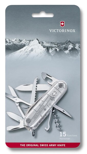 Taschenmesser mit 15 Funktionen Huntsman, 91 mm, silver transparent, Blister