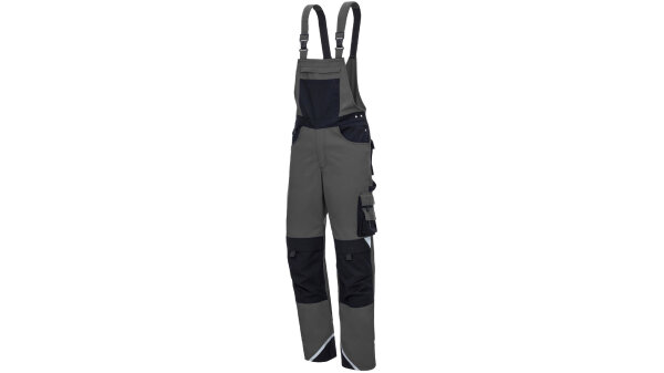 NITRAS Latzhose "Motion Tex Plus" 65% Polyester, 3 grau/schwarz, 