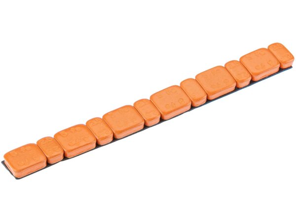 Klebegewicht Stahl, 45 g Riegel, Teilung: 6 x 5 g  orange