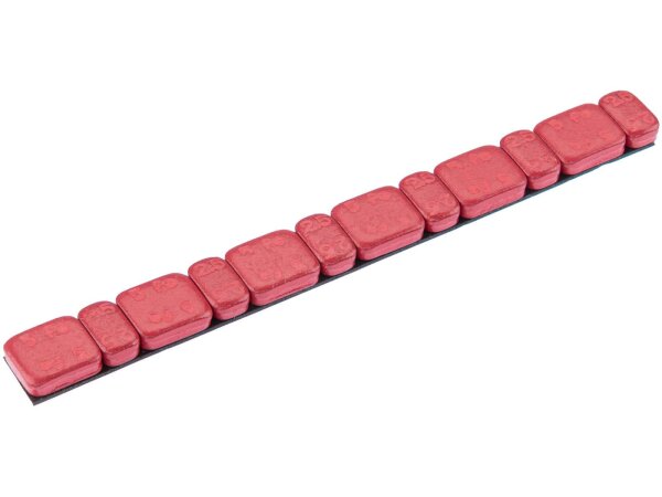 Klebegewicht Stahl, 45 g Riegel, Teilung: 6 x 5 g  rot