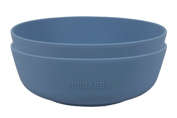 FILIBABBA Schüssel Silikon Powder Blue 2er Pack