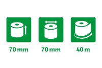 EXACOMPTA Kassenrolle f. Rechenmaschine 70mmx40m Kern ø1,2cm