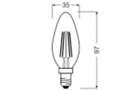 OSRAM LED Filament Kerze ULTRA EFF E14 2,5W 470lm 2.700K klar