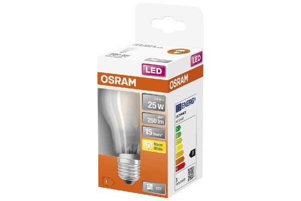 OSRAM LED Filament Birne E27 2,5W 250lm 2.700K klar