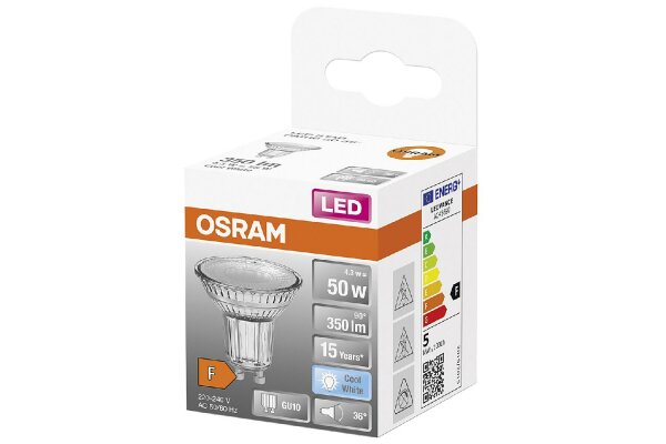 OSRAM LED Reflektorlampe PAR16 4,3W GU10 350lm 4.000K 36°