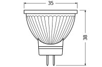 OSRAM LED Reflektorlampe MR11 2,5W GU4 184lm 12V 2.700K 36°