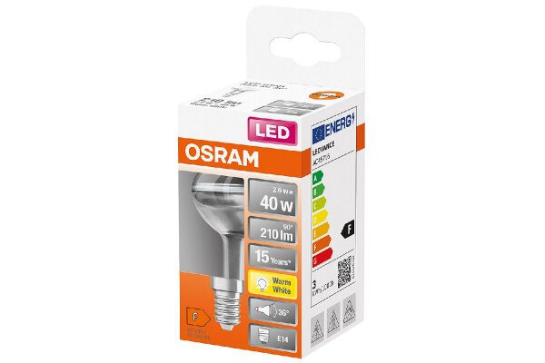 OSRAM LED Reflektorlampe R50 2,6W E14 210lm 2.700K 36°