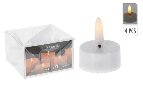 Teelicht LED realistische Flamme inkl. Batterien 4er Set