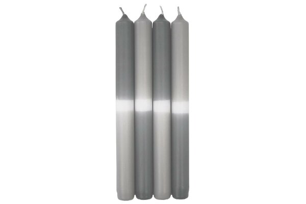 WIEDEMANN Spitzkerze 25x2,3cm grau silbergrau 4er Pack