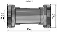 ELVEDES Innenlager "Thread Fit" BSA-Gewi 86 mm Gehäusebreite, 24 mm Shimano T47 Internal