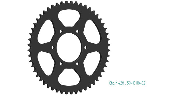 ESJOT Kettenrad "15118" 428, Stahl 52 Zähne