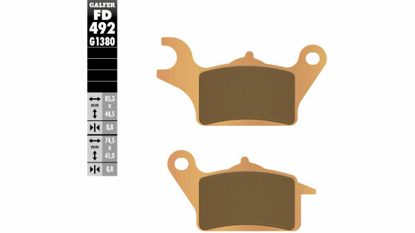 GALFER Bremsbelag "FD492" G1380, Sintermetall Scooter