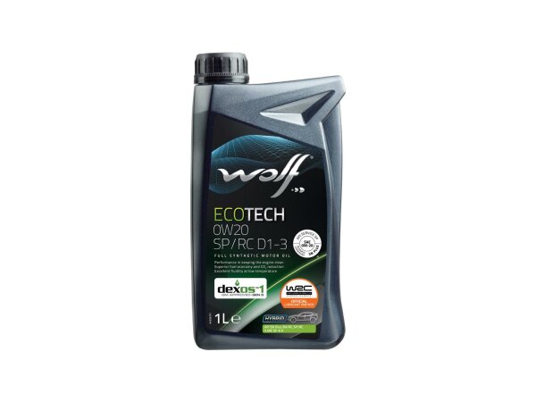 WOLF Motoröl "EcoTech SP/RC D1-3" SAE 0W 1 l Flasche