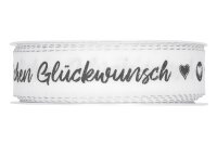 Druckband Herzlichen Glückwunsch B25mmxL18m  weiß