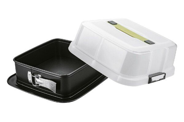 ZENKER Springform 24x24cm quadratisch Bake, Click & Go mit Haube und 2 Magnetschildern