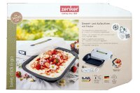 ZENKER Dessert- und Auflaufform 34x25x6cm Bake, Click & Go mit Haube und 2 Magnetschildern