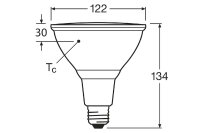 OSRAM LED Reflektorlampe PAR38 15,2W E27 1.035lm 2700K 30°