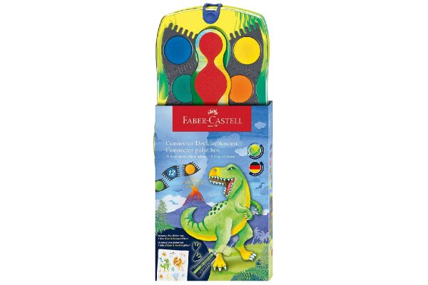 FABER CASTELL Farbkasten Connector Dino 12 Farben