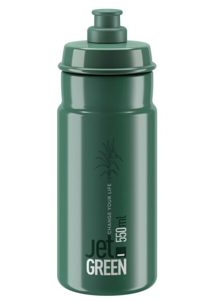 Trinkflasche Elite Jet Green 550ml, dunkelgrün/weiß, Biokunststoff