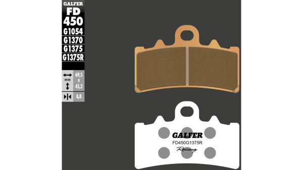 GALFER Bremsbelag "FD450" Rennsportartik G1375R, Sintermetall Racing