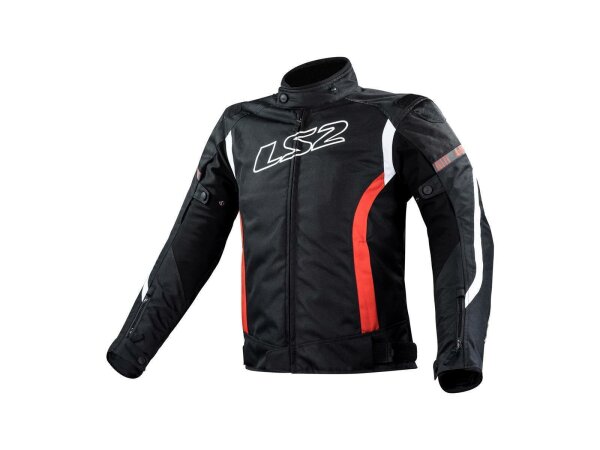 LS2 Jacke "Gate" Herren, Material: Polye Gr. M, schwarz / rot / weiß