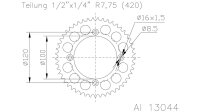 ESJOT Kettenrad 13044 420, Aluminium 56 Zähne