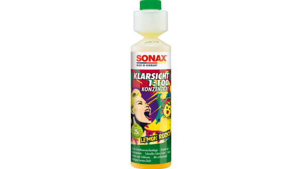 SONAX Scheibenreiniger KlarSicht 1:100 K 250 ml Dosierflasche Lemon Rocks