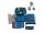 DerDieDas Schulranzenset ErgoFlex Superflash Set Blue Robot