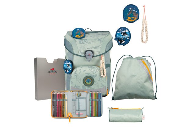 DerDieDas Schulranzenset ErgoFlex Easy ECO Set Grey Planet