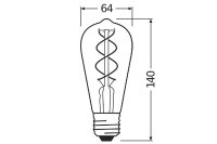 OSR LED-F ST 8,8W E27 2200K gd