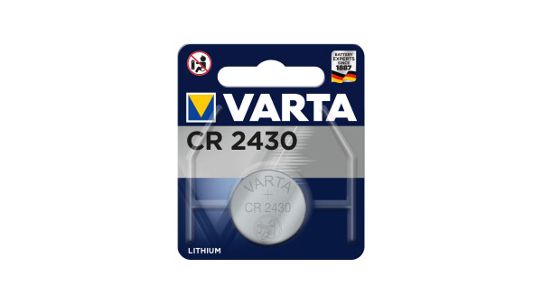 VARTA Batterie Knopfzelle, im Blister, für Langzei CR 2430 (3 V,