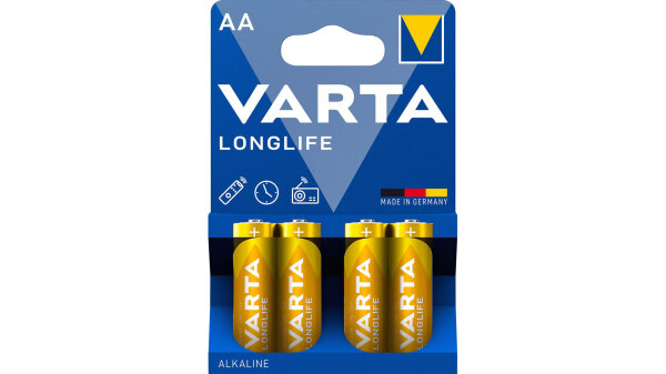 VARTA Batterie "Longlife" Alkaline Batterie, SB-ve Mignon (LR6, A