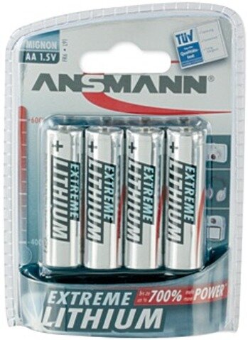 ANSMANN Batterie "Extreme Lithium" SB-ve 1 Satz = 4 Stück, Mignon (AA / FR6)