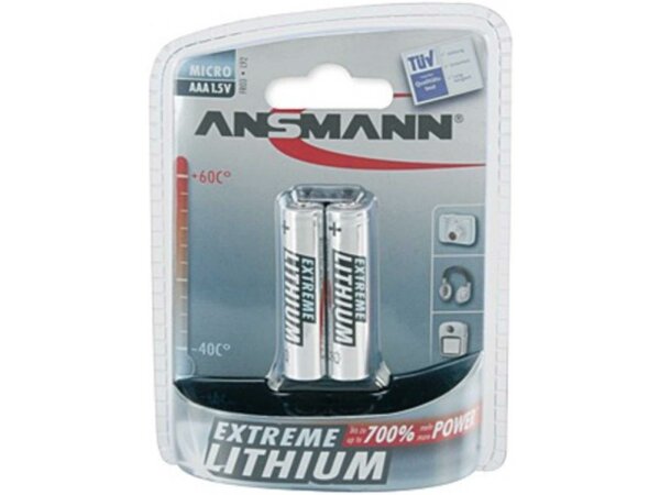 ANSMANN Batterie "Extreme Lithium" SB-ve 1 Satz = 2 Stück, Micro (AAA / FR03)