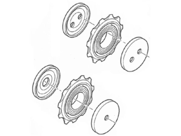 SRAM Schaltrollenset Für Schaltwerk ESP 9.0SL (MY01), X9 (MY04) , offset, beide mit Rillenkugellager